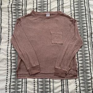 {3/$15} Stars Above | Mauve Striped Long Sleeve Lounge Top Size Extra Small
